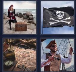 4 Pics 1 Word July 27, 2025 Daily Puzzle Answer: PIRATE